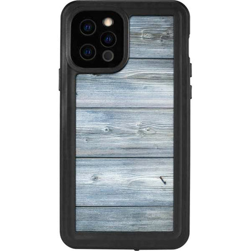 Weathered Blue Wood iPhone 12 Pro Waterproof Case