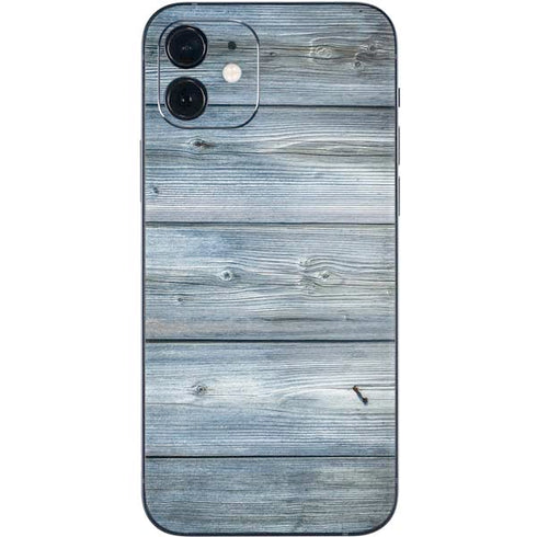 Weathered Blue Wood iPhone 12 Skin