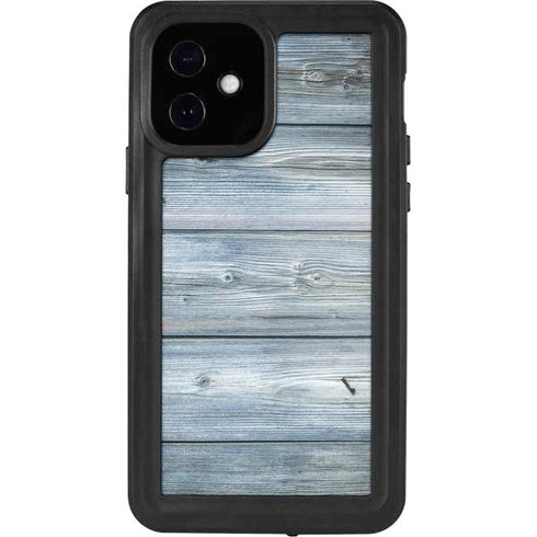Weathered Blue Wood iPhone 12 Waterproof Case