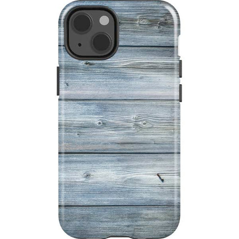 Weathered Blue Wood iPhone 13 Impact Case