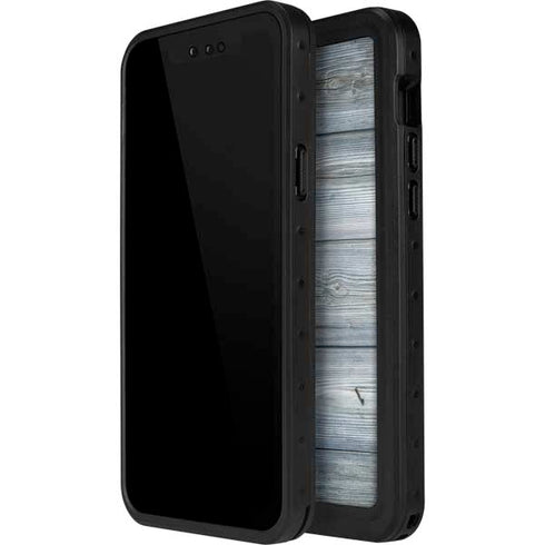 Weathered Blue Wood iPhone 13 Mini Waterproof Case