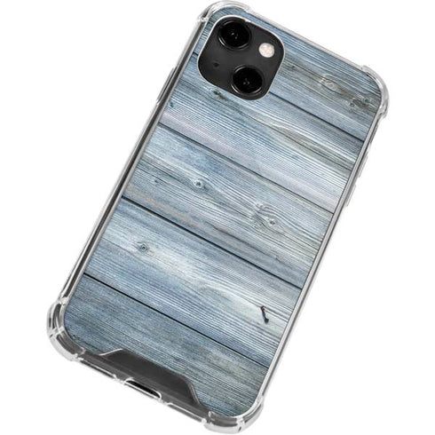 Weathered Blue Wood iPhone 14 Clear Case