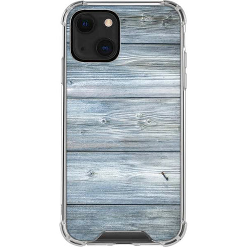 Weathered Blue Wood iPhone 14 Plus Clear Case