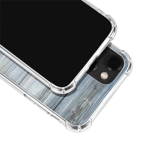 Weathered Blue Wood iPhone 14 Plus Clear Case