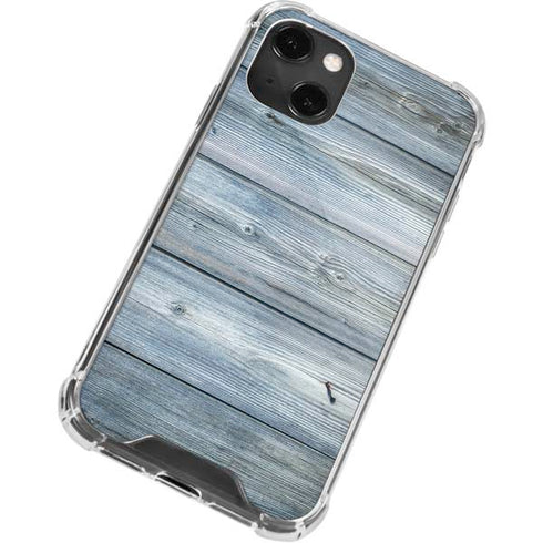 Weathered Blue Wood iPhone 14 Plus Clear Case