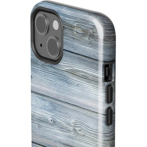 Weathered Blue Wood iPhone 15 Impact Case
