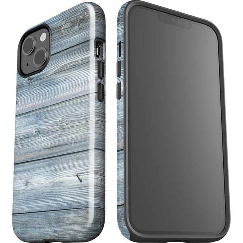 Weathered Blue Wood iPhone 14 Impact Case