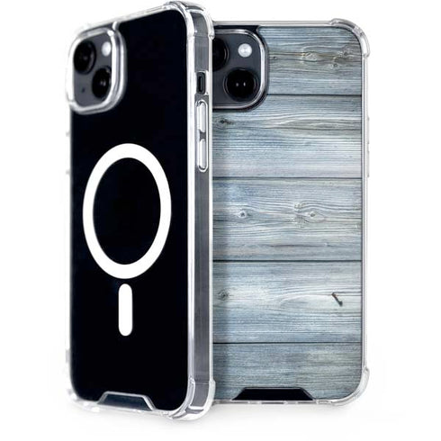 Weathered Blue Wood iPhone 15 Plus MagSafe Case