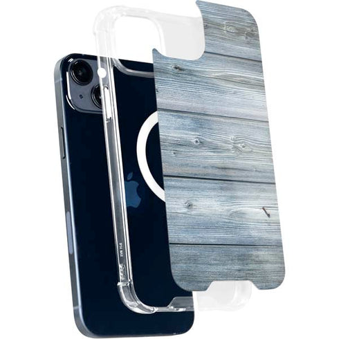 Weathered Blue Wood iPhone 14 Plus MagSafe Case