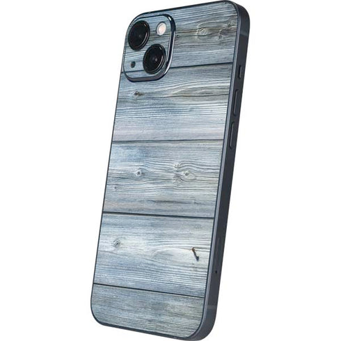 Weathered Blue Wood iPhone 15 Plus Skin
