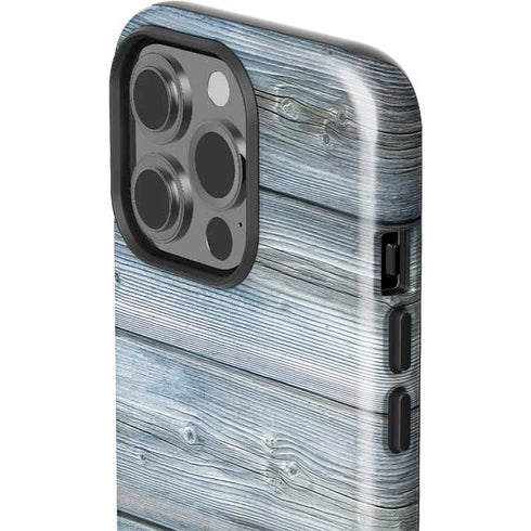 Weathered Blue Wood iPhone 14 Pro Impact Case