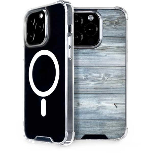 Weathered Blue Wood iPhone 14 Pro MagSafe Case