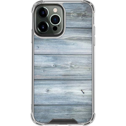 Weathered Blue Wood iPhone 14 Pro Max Clear Case