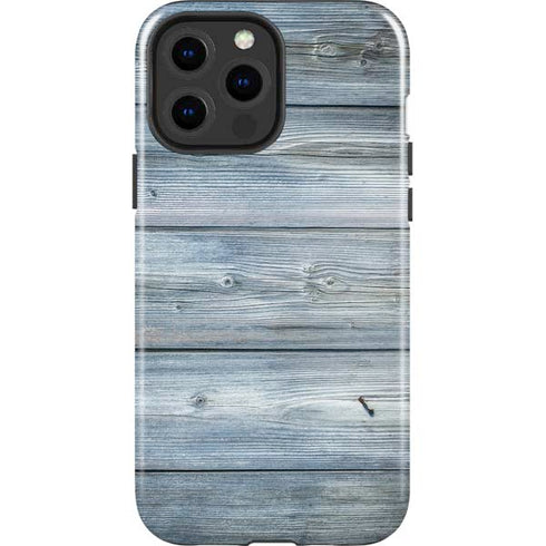 Weathered Blue Wood iPhone 15 Pro Max Impact Case