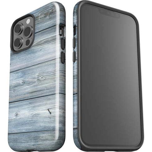 Weathered Blue Wood iPhone 15 Pro Max Impact Case