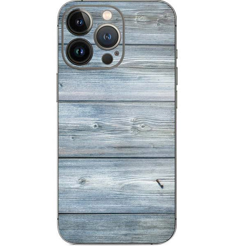 Weathered Blue Wood iPhone 14 Pro Skin