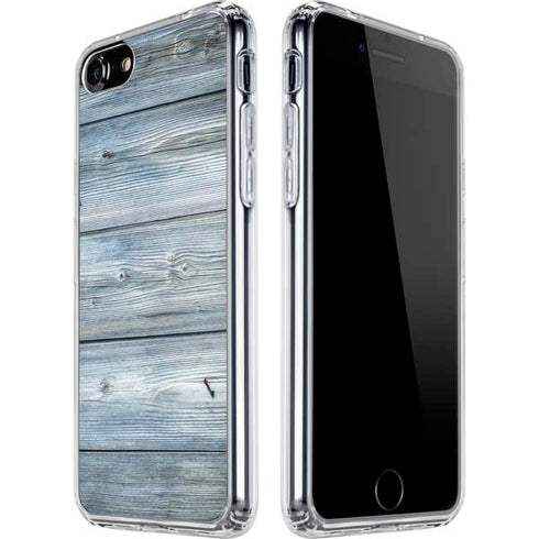 Weathered Blue Wood iPhone SE (2nd & 3rd Gen) Clear Case