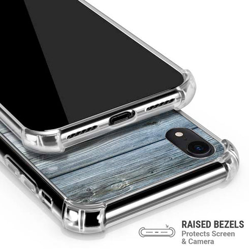 Weathered Blue Wood iPhone XR Clear Case