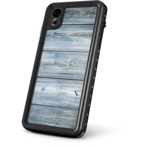 Weathered Blue Wood iPhone XR Waterproof Case
