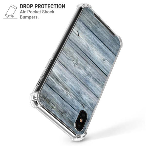 Weathered Blue Wood iPhone XS Max Clear Case