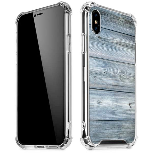 Weathered Blue Wood iPhone XS Max Clear Case
