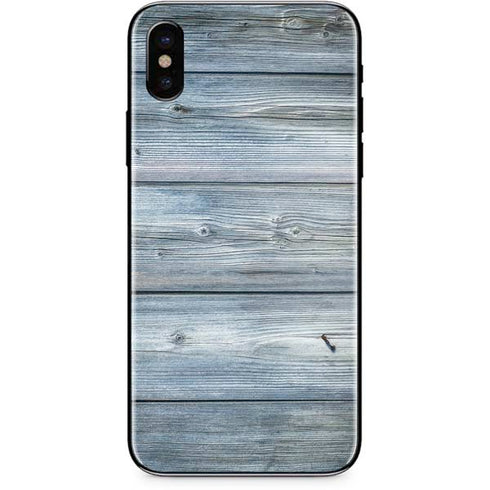 Weathered Blue Wood iPhone XS Skin