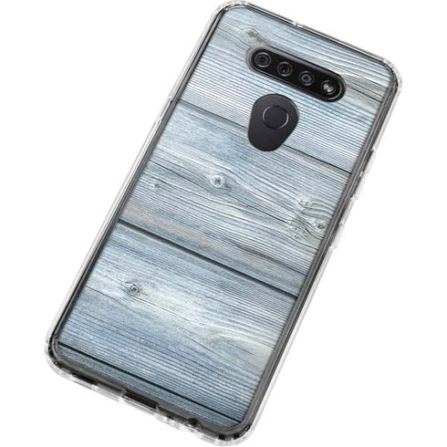 Weathered Blue Wood LG K51/Q51 Clear Case