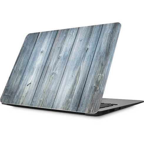Weathered Blue Wood Apple MacBook Skin