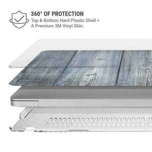 Weathered Blue Wood MacBook Air 15in (2023-2025) Case plus Skin