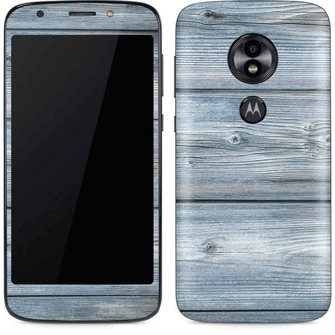 Weathered Blue Wood Moto E5 Play Skin