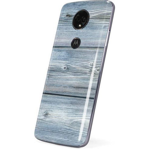 Weathered Blue Wood Moto E5 Plus Skin