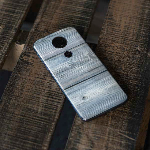 Weathered Blue Wood Moto E5 Plus Skin
