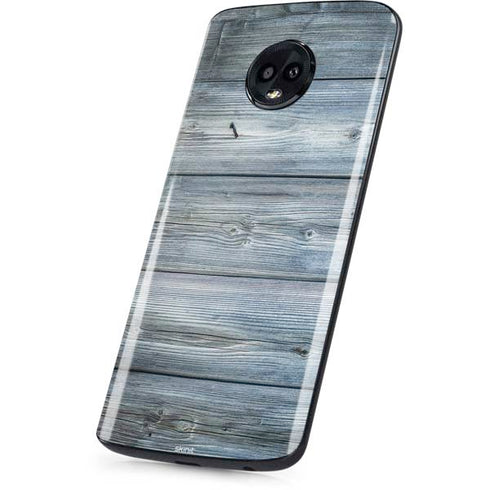 Weathered Blue Wood Moto G6 Skin