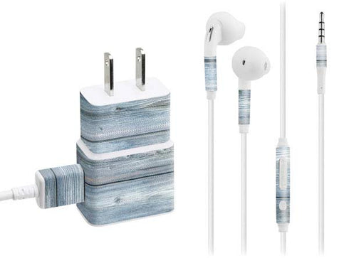 Weathered Blue Wood Phone Charger Skin