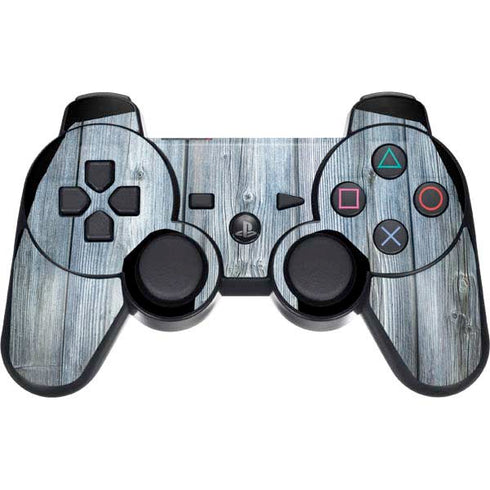 Weathered Blue Wood PS3 Dual Shock wireless controller Skin