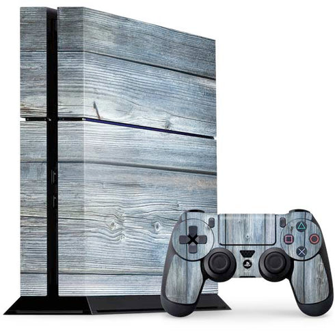 Weathered Blue Wood PS4 Console and Controller Bundle Skin