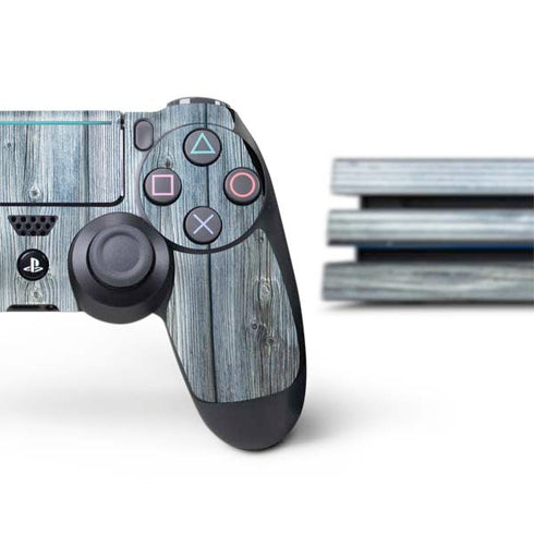 Weathered Blue Wood PS4 Pro Bundle Skin