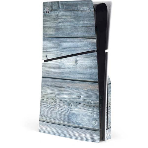 Weathered Blue Wood PS5 Slim Disk Console Skin
