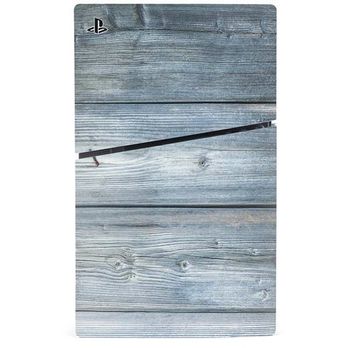 Weathered Blue Wood PS5 Slim Disk Console Skin