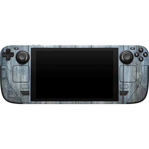 Weathered Blue Wood Steam Deck Handheld Gaming Computer Skin