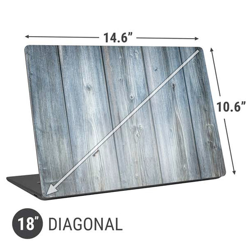 Weathered Blue Wood Universal Laptop 18in (14.6 x 10.6in) Skin