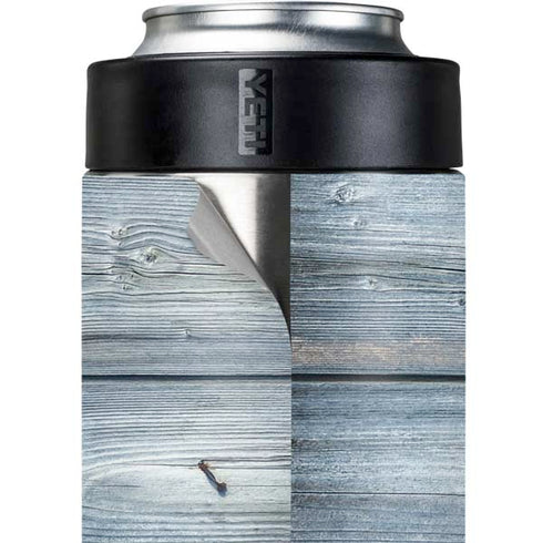 Weathered Blue Wood Yeti Colster Can Insulator Skin