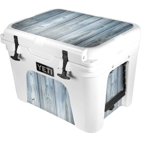 Weathered Blue Wood YETI Tundra 35 Hard Cooler Skin