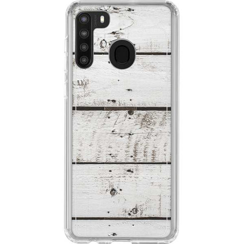 Weathered Wood Galaxy A21 Clear Case