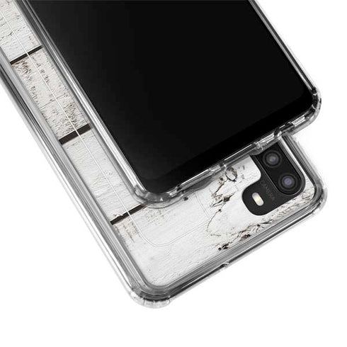 Weathered Wood Galaxy A21 Clear Case