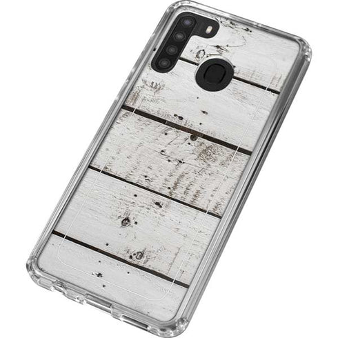Weathered Wood Galaxy A21 Clear Case