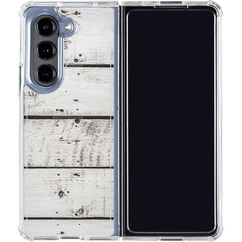 Weathered Wood Galaxy Z Fold5 5G Clear Case