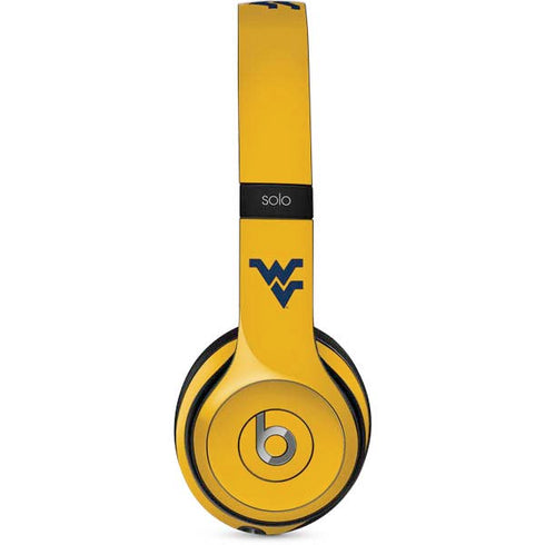 West Virginia University Yellow Background Beats Solo 2 Wired Skin
