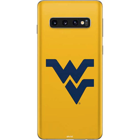 West Virginia University Yellow Background Galaxy S10 Skin