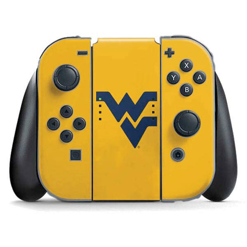 West Virginia University Yellow Background Nintendo Switch (2017-2021) Joy-Con Controller Skin